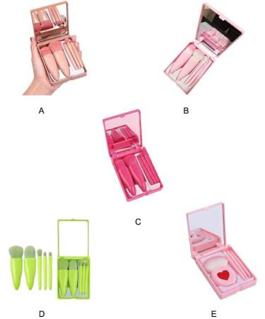 Dajidafu Delicate And Soft Fiber Hair Makeup Brush Set - Blended Look Powder Blusher Brush Mirror Box Brush Set With Mirror Cherry blossom pink - Buy Online on GoSupps.com