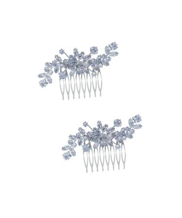 FRCOLOR Set of 2 Crystal Side Hair Combs Hair Accessories for Wedding Hair Jewellery Hair Accessories for Girls Bridal Hairpiece Tiara Combs Wedding Headpiece Hair Accessories for the Bride