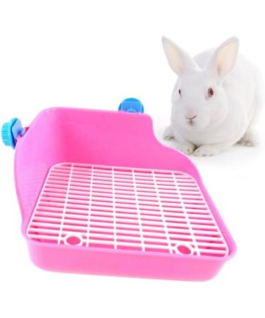 FOMIYES Guinea Pig Litter Pan Hamster Litter Corner Square Tray Ferret Potty Trainer Chinchilla Rabbit medium Pink - Buy Online on GoSupps.com