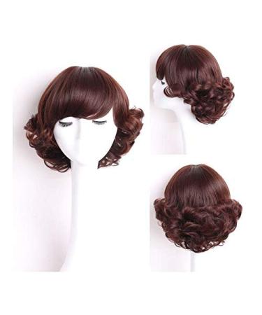 BGHJUE Short Curly Wig for Black Women - Brown Pixie Wig with Big Curls 30cm - Perfect for Any Occasion - Buy Online on GoSupps.com