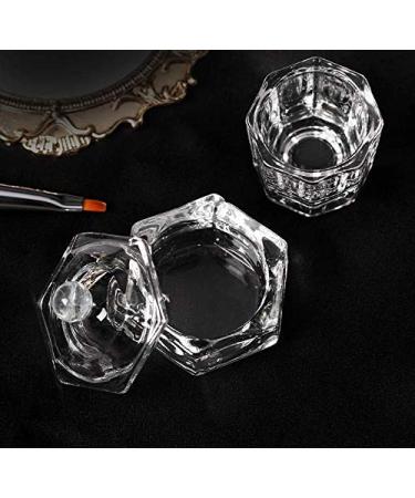 Clear Acrylic Liquid Powder Dappen Dish Set - 2 Glass Nail Art Bowls with Lids for Perfect Nail Designs - Buy Online on GoSupps.com