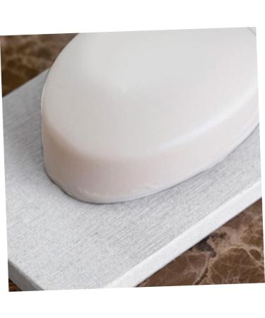 Amosfun 2pcs Diatomite Soap Pad Silicone Soap Holder Soap Dishes for Bathroom Soap Silicone Pad Soap Holder for Shower Rectangle Grey 13*8cm - Buy Online on GoSupps.com
