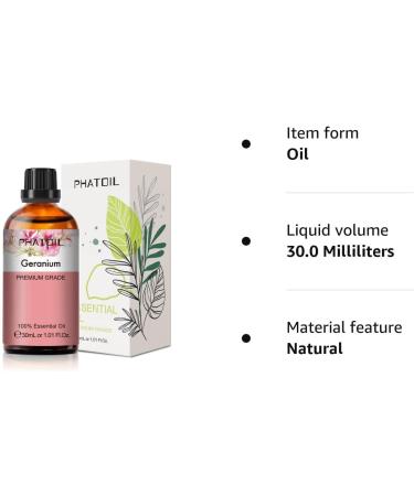 PHATOIL Geranium Essential Oil 30ML - Premium Grade Pure Oil for Diffusers, Aromatherapy, and Candle Making - Buy Online on GoSupps.com