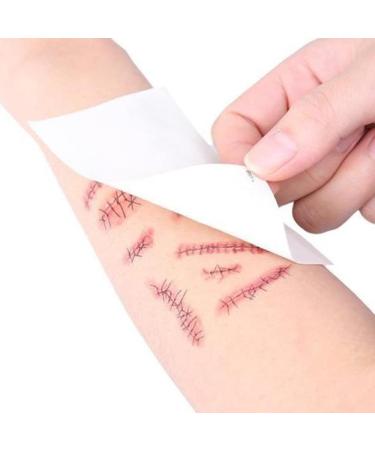 3D Bloody Wound Scab Temporary Tattoos for Halloween - Waterproof Body Face Sticker - Buy Online on GoSupps.com