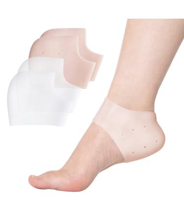 Acwoo heel cushion 2 pairs of silicone heel protection soft heel cushion gel comfortable heel gel pads gel heel protector gel heel protection silicone pads