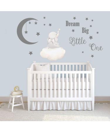 Runtoo Dream Big Little One Elephant Wall Stickers - Inspirational Quotes for Kids Bedroom, Playroom & Nursery Decoration - Buy Online on GoSupps.com