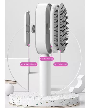 JiedHiur Self Cleaning Hair Brush - 3D Air Cushion Hair Brush for Women - Airbag Massage Comb for Thick Hair - White - Buy Online on GoSupps.com