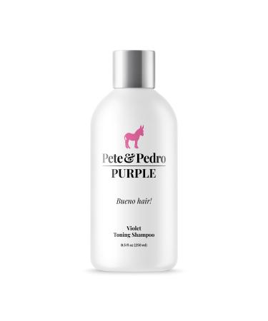 Pete & Pedro PURPLE SHAMPOO - Platinum Violet Toning Pigmented Shampoo for Color Treated Hair | Tones Brassiness For Natural Blondes Highlights Gray Dry Hair | Shark Tank Featured 8.5 oz.