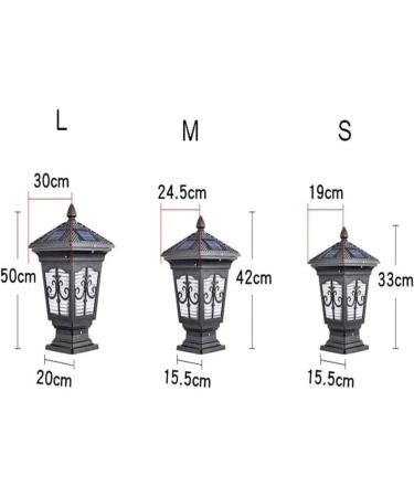 Courtyard Light Solar Lamp Outdoor Floor Lamps Lantern Patio Landscape Porch Columns and Pillars Black Aluminum Garden Waterproof Pillar Lamp Fixture Street Lamp Decor - Buy Online on GoSupps.com