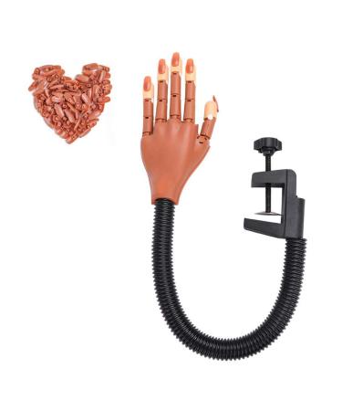 Hiistar Nail Trainning Practice HandNail Display Manicure Supply Flexible Movable False Fake Hands for Nail Manicure-Best Manicure DIY Print Practice Tool Brown - Buy Online on GoSupps.com