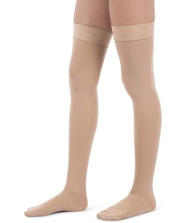 Keephen Medical High Compression Thigh Stockings for Varicose Veins & Edema - Class II (23-32mmHg) - Beige Closed Toe - Buy Online on GoSupps.com