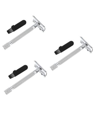 3st manuell rustproof double razor. Corporate razor traditional razor beard older double adjust white The handle is made of an aluminum alloy whitex3stk 10.3x4cmx3pcs