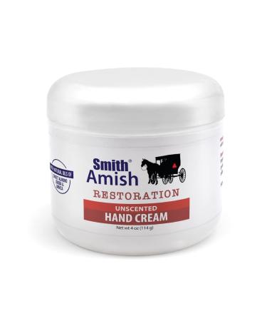 Smith Amish Restoration Hand Cream Unscented. Nourishing and Moisturizing to Dry  Sensitive Skin. Non- Irritant  Clinically Tested  for Men and Women. 4 oz jar.