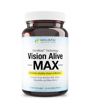 Vision Alive Max with 8 Natural Ingredients Lutemax 2020 Bilberries Blueberries c3g from Black Currant Maqui Berry Saffron and Astaxanthin (30 Count (Pack of 1)) - Buy Online on GoSupps.com