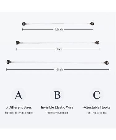 GOO GOO Brown Invisible Elastic Wire for Hair Extensions - 3 Adjustable Fish Line Sizes with Stainless Steel Clips - Buy Online on GoSupps.com