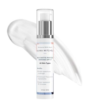 Alana Mitchell Daily Matte Face Sunscreen   SPF 47 Reef Safe Sunscreen for Face   Facial Sunscreen with Zinc Oxide for Skin Hydration   Chemical-Free  Lightweight Face Moisturizer with SPF (4.9 oz) - Buy Online on GoSupps.com