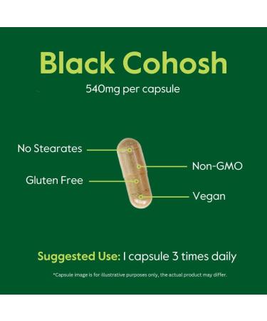 BESTVITE Black Cohosh 540mg (240 Vegetarian Capsules) - No Stearates - No Fillers - Vegan - Non GMO - Gluten Free - Buy Online on GoSupps.com