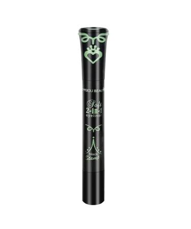 Dual Head Eyebrow Pen | Eyebrow Pen | Eyebrow Stencil Stamp Eyelashes Liquid Pen Long-Lasting Smudge Proof Double Tip Quick Drying for Sensitive Eyes and Normal False Lashes Hersil Green