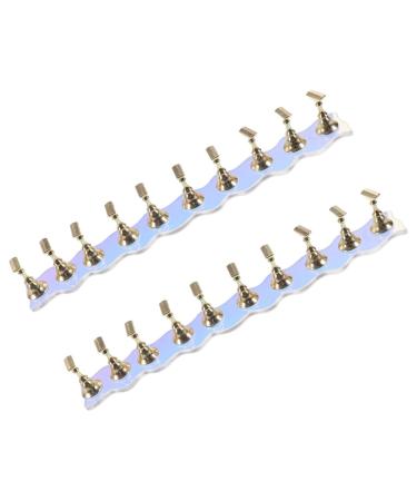 FOMIYES 2 Sets Fake Nails Nail Tools Press on False Nails Holder Nail Display Stand Nail Stands Press on Nail Holder Nail Holder for Painting Nails Base Piece Easel Metal Artificial