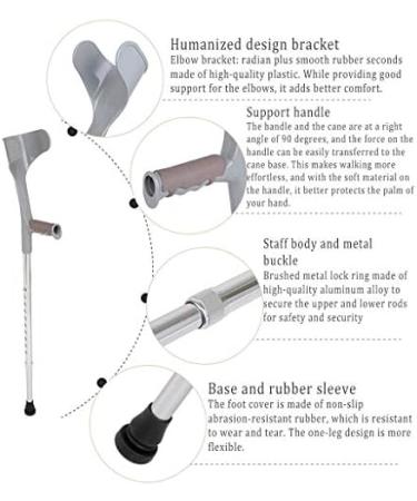 Adults Assistance Forearm Crutches with Comfy Handle Aluminum Alloy Forearm Walking Ergonomic Shock-Absorbing Walking Stick Lightweight 10 Files Adjustable B 2 Units (A 1Units) Run forward A 2 Units - Buy Online on GoSupps.com