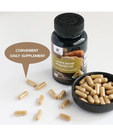 Lite Supply Lion's Mane Mushroom Supplement Capsules 54000mg, 120 Capsules | 120 Days Supply Made with Lion's Mane Powder Extract Cognitive Brain Nootropic & Immune Health Support - Buy Online on GoSupps.com