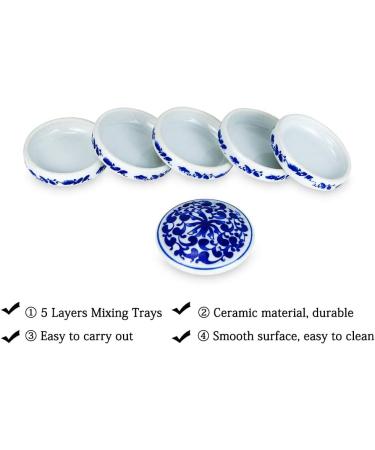Fitlyiee 5-Layer Porcelain Mixing Trays Set | Round Watercolor Palettes & Sauce Dishes - Buy Online on GoSupps.com
