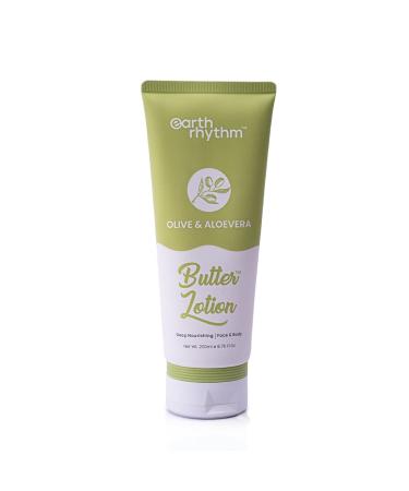 Earth Rhythm Olive & Aloevera Butter Body Lotion | Deeply Nourishes Soothes Skin & Intensely Hydrates | for All Skin Type | Men & Women 200 ml
