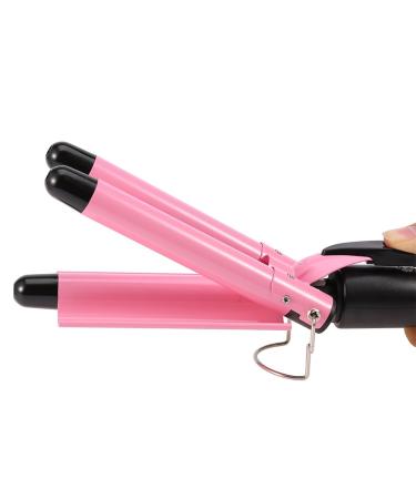 Portable 3 Barrel Ceramic Hair Curling Iron - Temperature Adjustable Wave Iron Wand for DIY Curly Hair Styling (22mm) - Buy Online on GoSupps.com