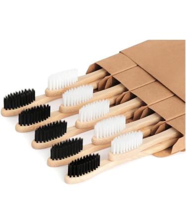Eco-Friendly Bamboo Toothbrushes - 10 Piece Set for Sustainable Oral Care - Buy Online on GoSupps.com