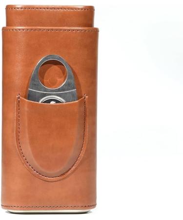 kzxbty Cigar Case Three-Finger Portable Cigar Humidor PU Leather Case Box Brown - Buy Online on GoSupps.com