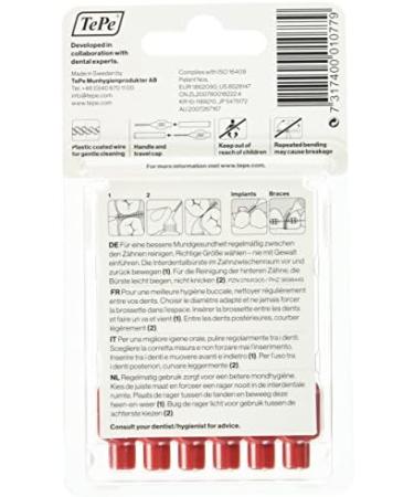 TePe Interdental Brushes Red 0.5mm - Pack of 3 (18 Pieces) | Best International Shipping - Buy Online on GoSupps.com