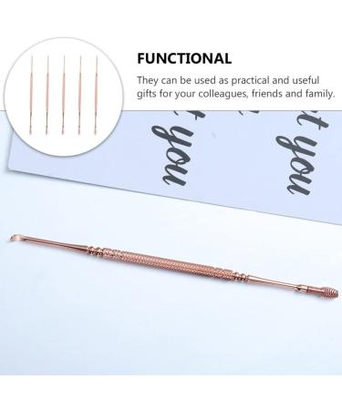 5Pcs Spiral Ear Wax Remover Set - Stainless Steel Ear Cleansing Tools for Adults | Rose Gold Ear Picks Scoop - Buy Online on GoSupps.com