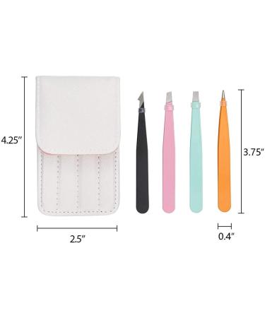 Desikixudy 8 Eyebrow Tweezers Set - Slanted & Pointed Tips Premium Beauty Tool with Leather Case - Perfect for Precise Hair Removal - Buy Online on GoSupps.com
