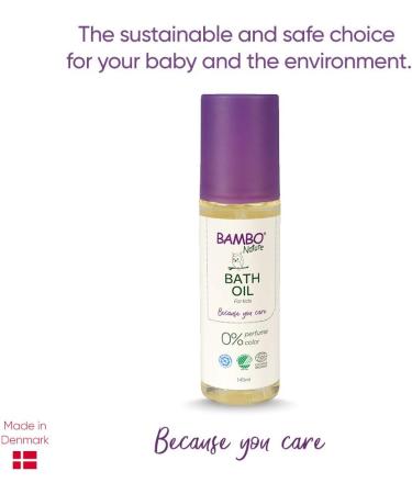 Bambo Nature Baby Bath Oil - Organic & Vegan Eco-Friendly Essential for Kids | Treat Cradle Cap, Sensitive Skin | Sustainable & Safe 145ml - Buy Online on GoSupps.com