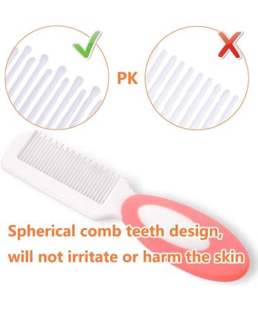 Baby Hair Brush and Comb Set for Newborns & Toddlers | Soft Goat Bristles with Silicone Cradle Cap Brush | Ideal for Cradle Cap | Perfect Baby Registry Gift - Pink - Buy Online on GoSupps.com