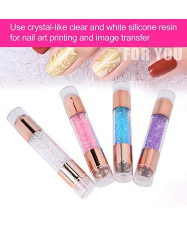 4 Nail Art Stamper Sets - Double Ended Silicone Stamps & Nail Seal Plates for Home Manicure | Perfect for Nail Studios - Buy Online on GoSupps.com