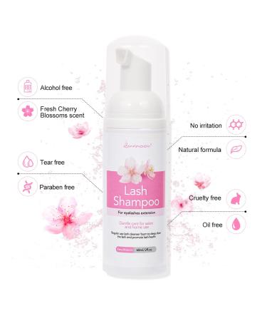 Eyelash Shampoo for Extensions - 60ml Foam Cleaner for Salon & Home Use | Cherry Blossoms - Buy Online on GoSupps.com