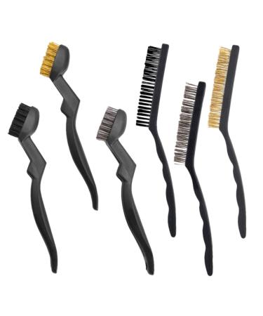 Solust cleaning tool 6-part wire handle brush set toothbrush set cleaning sets cleaning tools copper wire brush stainless steel welding brush bristles antistatic