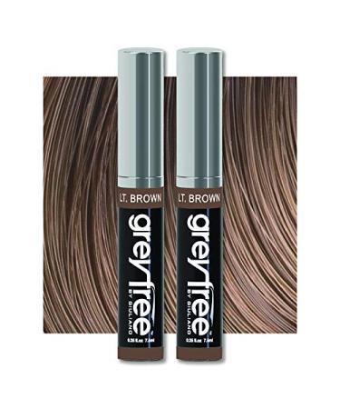 Root touch up, temporary hair color to cover gray hairlines, eyebrows, Mustache & Beards Greyfree 2 PACK (LIGHT BROWN)