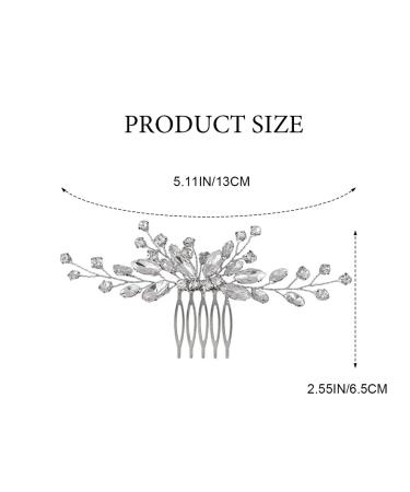 Catery Crystal Bride Hair Comb Rhinestones - Wedding Hair Piece for Women and Girls (Silver) - Buy Online on GoSupps.com