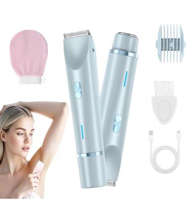 Rasoir lectrique Femme Tondeuse Femmes 2 en 1 Dual Head Shaver Women Sans douleur Tondeuse Intime pour Femme Rasoir tanche pour Visage Aisselles Jambes Utilisation Humide et S che (Bleu)