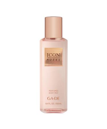 Icon Roses Body Mist - Enriched with Plumeria Extract Rose Violet Leaves Jasmine - Notes of Tangerine - Body Spray for Women - 8.4 oz