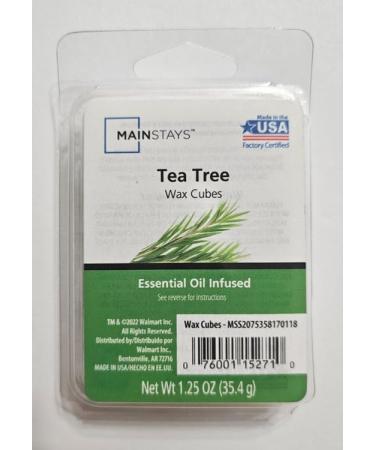 Tea Tree Wax Cubes Essential Oil Infused 1.25 oz (35.4g) White