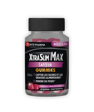 Fort Pharma XtraSlim Max Gummies Capteur de Graisses | SANS SUCRES | Compl ment alimentaire Perte de Poids Capter les graisses & sucres | Chrome Zinc Kola | 60 Gommes 4/jour Framboise 60 unit (Lot de 1)