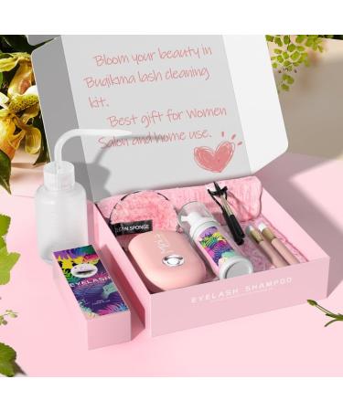 Buqikma Lash Cleaning Kit - 60ML Eyelash Extension Cleanser with Mini Fan Brushes & Separator | Ideal Lash Wash for Women - Buy Online on GoSupps.com