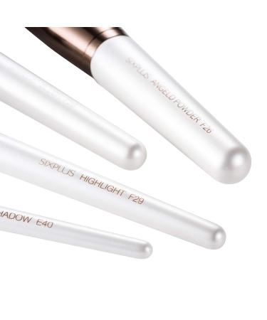 SIXPLUS Travel Makeup Brush Set - 11 Professional Pearly White Brushes with Case | Best Gift for Women Girlfriend & Mom - Foundation Powder Concealer & Eyeshadow - Buy Online on GoSupps.com