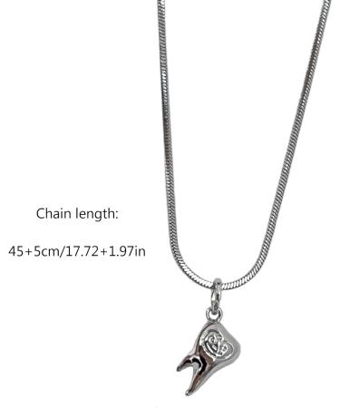 Oralgo Unique Tooth Snake Bone Necklace - Vintage Keybeat Chain | Punk Style Jewelry for Street Style Enthusiasts - Buy Online on GoSupps.com