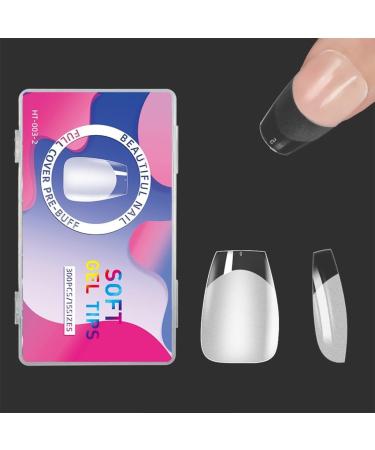 Ruarby Coffin/Ovals Press on Nail French Stripes Fake Nails Acrylic False Nails Artificial Nails Glues on Nail for Womens Girls - Buy Online on GoSupps.com