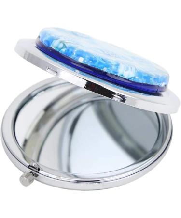GlassOfVenice Murano Glass Millefiori Folding Compact Mirror - Aqua Silver - Buy Online on GoSupps.com