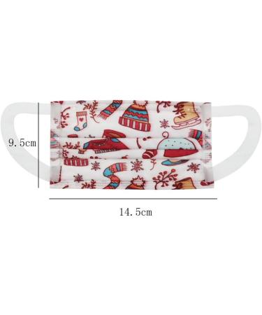 LINGDANG 20Pcs Kids Christmas Disposable_Face_M sks Bandanas with Cute Christmas Element Pattern Anti Dust Cover Oral Protection Non Woven Breathable Waterproof Cover (A) - Buy Online on GoSupps.com